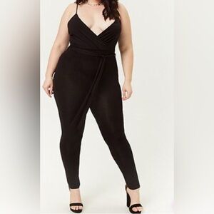 Plus Size Surplice Cami Jumpsuit